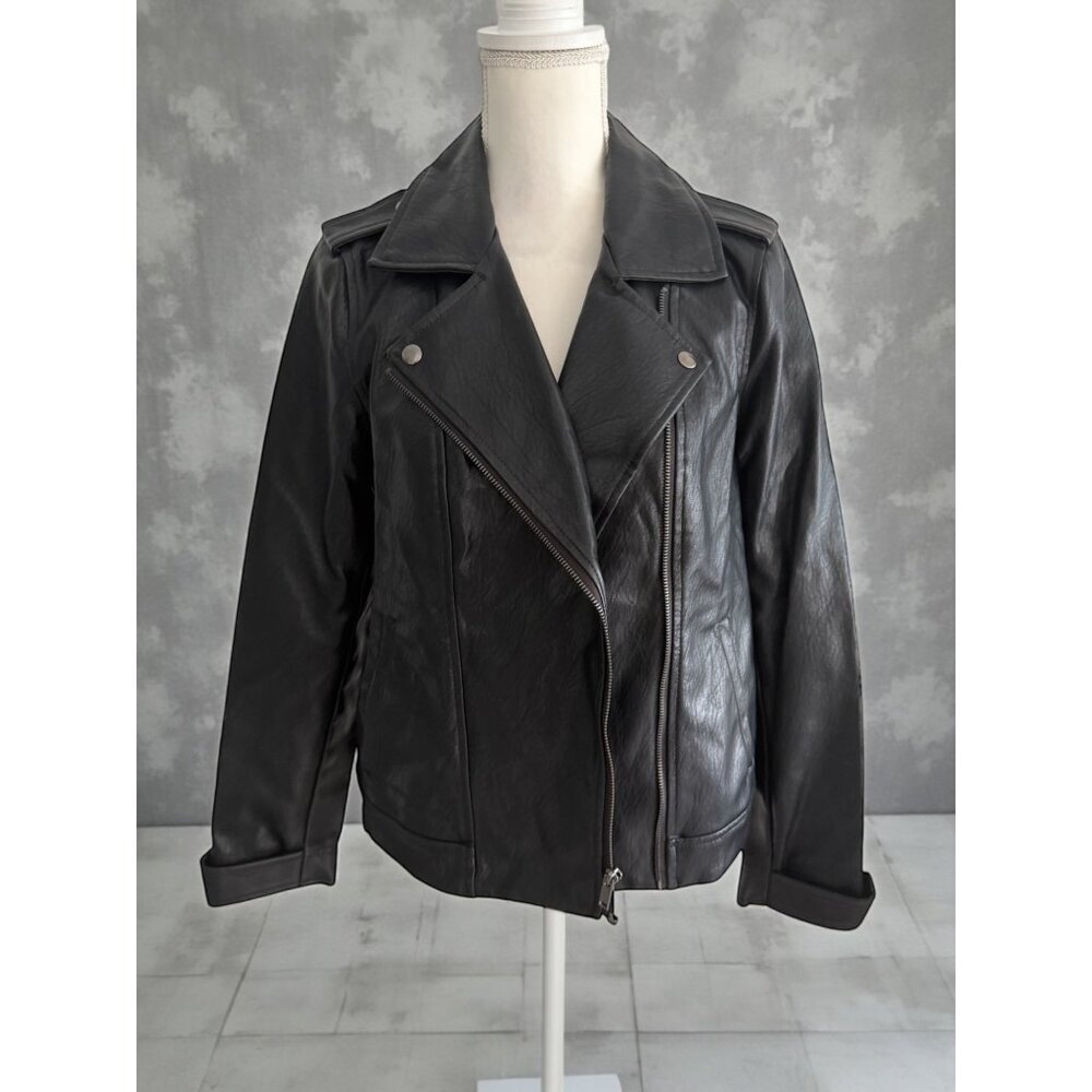 OLD NAVY Vegan Leather Black Jacket Size Medium